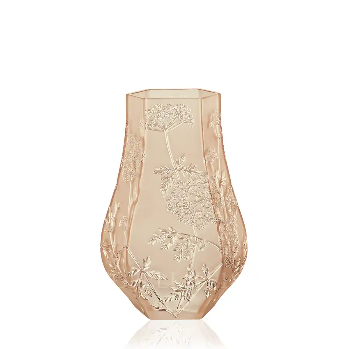 lalique ombelles gold luster vase