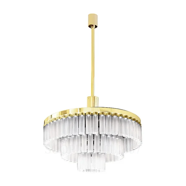 lalique orgue gilded chandelier 3 rings
