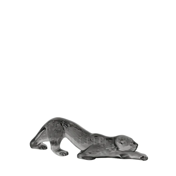 lalique zeila panther sculpture small grey
