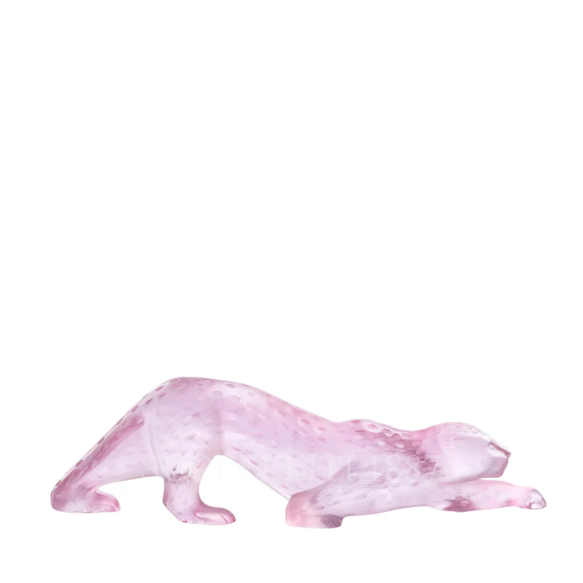 lalique zeila panther sculpture pink luster
