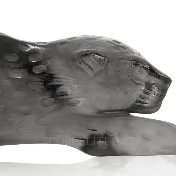 lalique zeila panther sculpture small grey