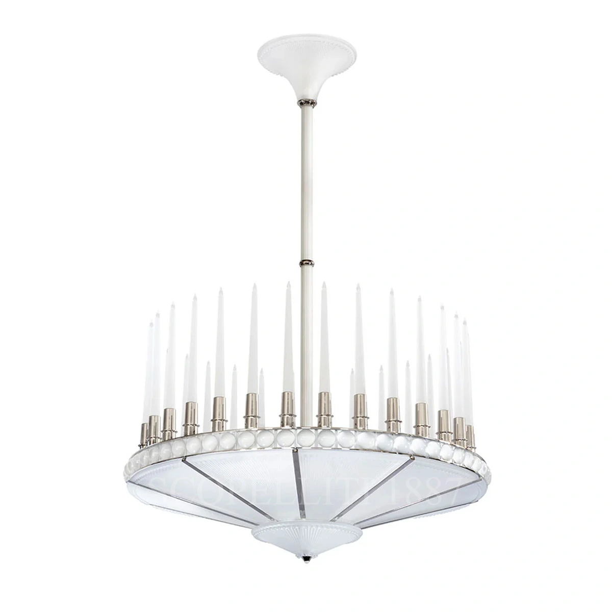 lalique perles nickel chandelier