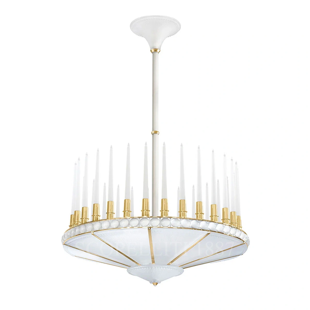 lalique perles satin gold chandelier