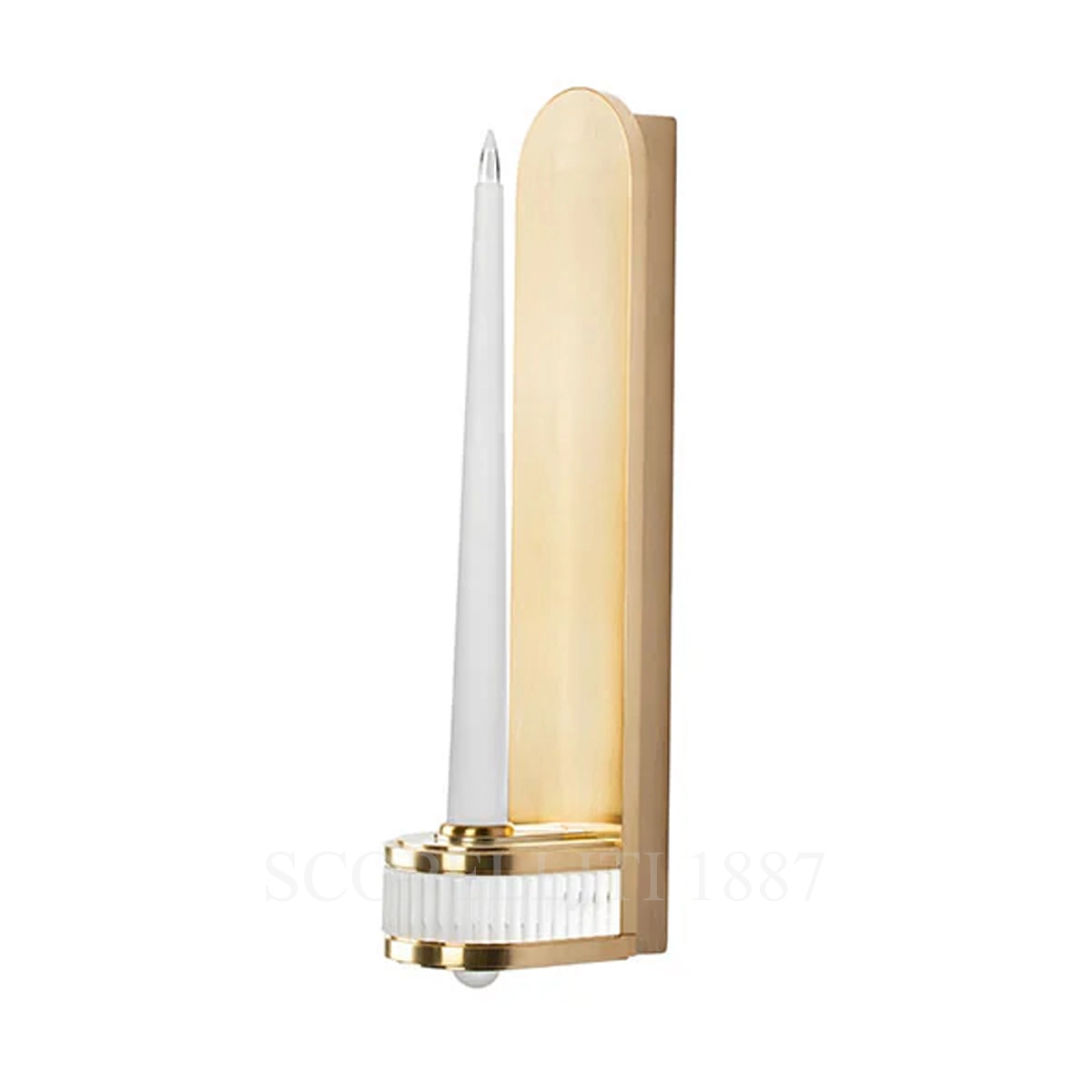lalique perles satin gold wall sconce side view