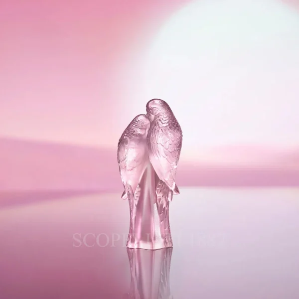 lalique parakeets sculpture pink luster