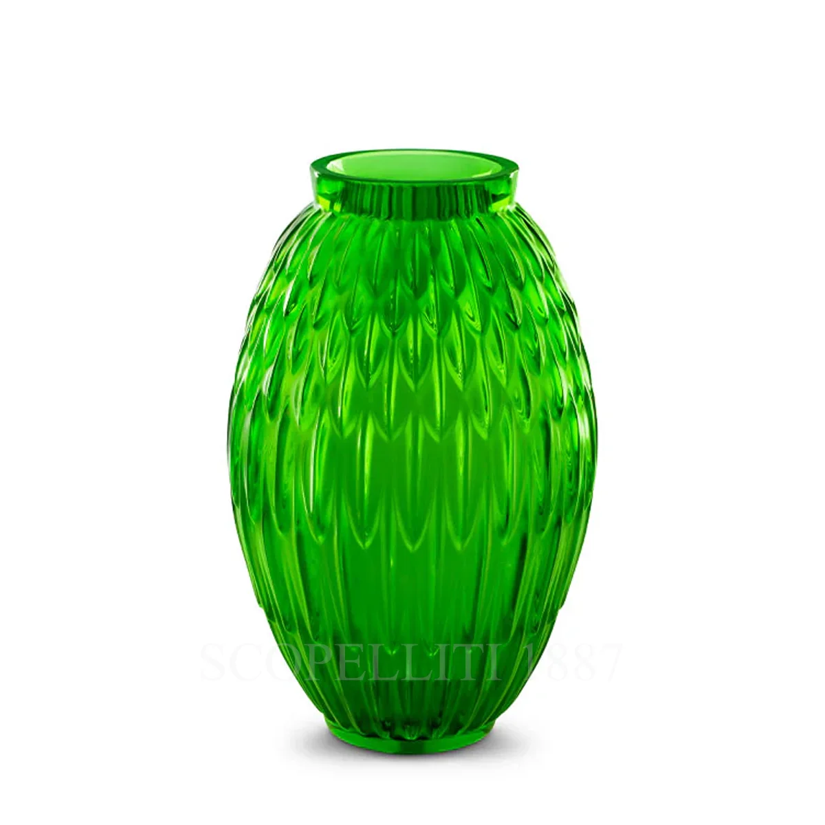 lalique vase plumes amazon green crystal