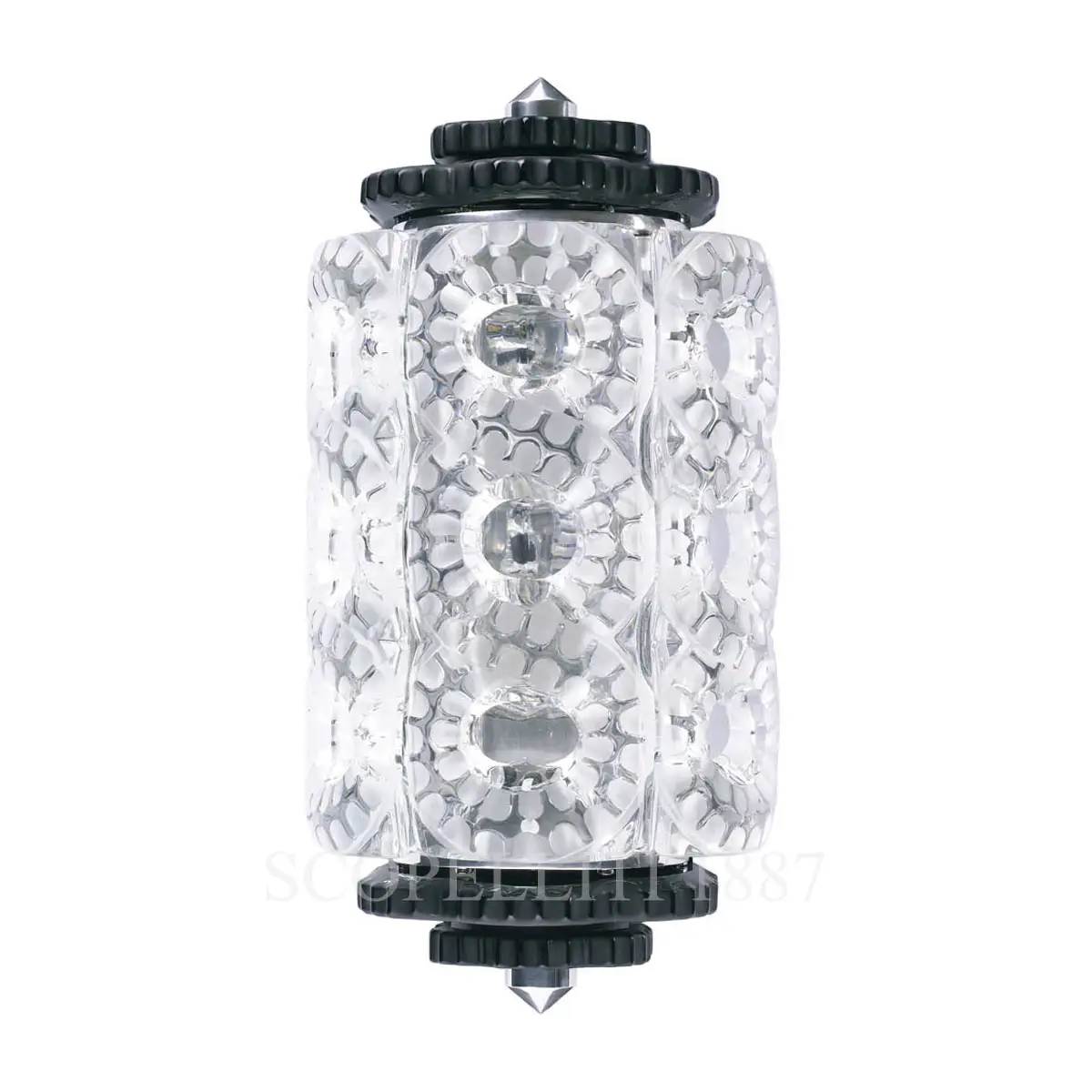 lalique seville wall sconce clear and black