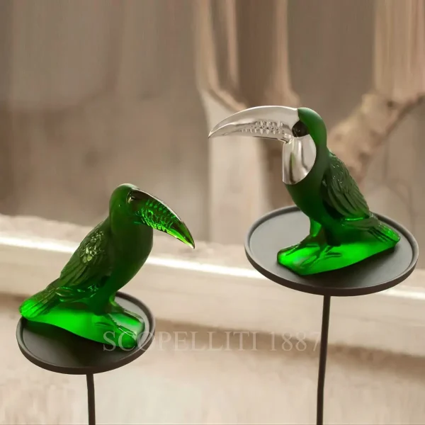lalique toucan sculpture amazon green and platinum