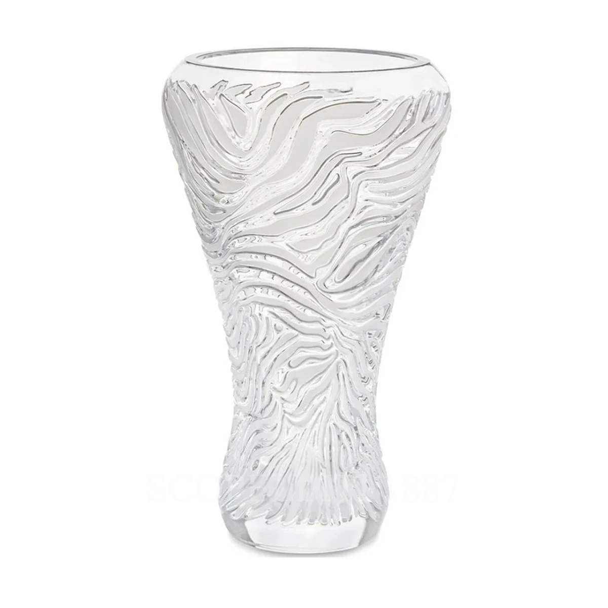 lalique zebre shiny relief vase