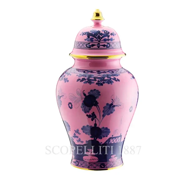 ginori 1735 potiche large vase with cover oriente italiano azalea