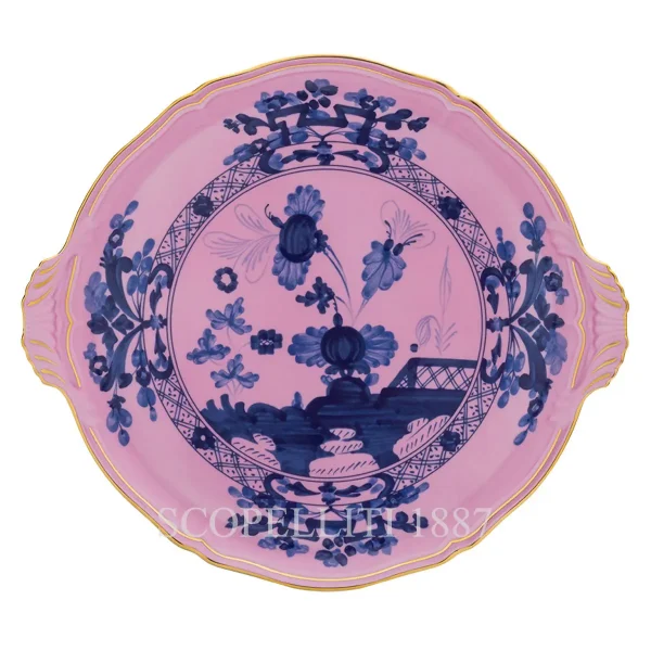 ginori 1735 round cake plate oriente italiano azalea