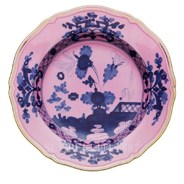 ginori 1735 round flat platter oriente italiano azalea