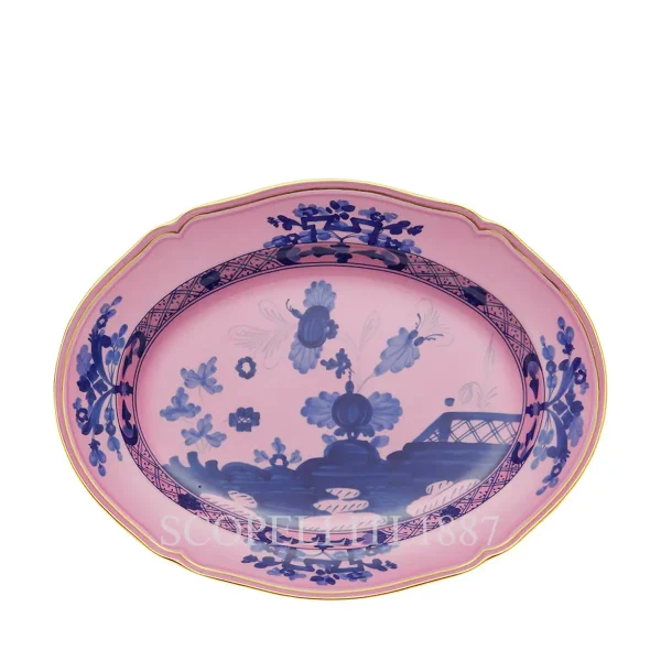 ginori 1735 oval platter small oriente italiano azalea
