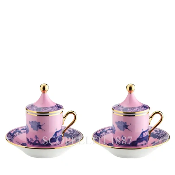 ginori 1735 oriente italiano azalea coffee set for 2