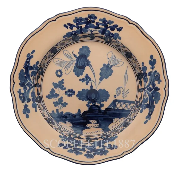 ginori 1735 round flat platter oriente italiano cipria