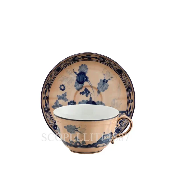 ginori 1735 tea cup and saucer oriente italiano cipria