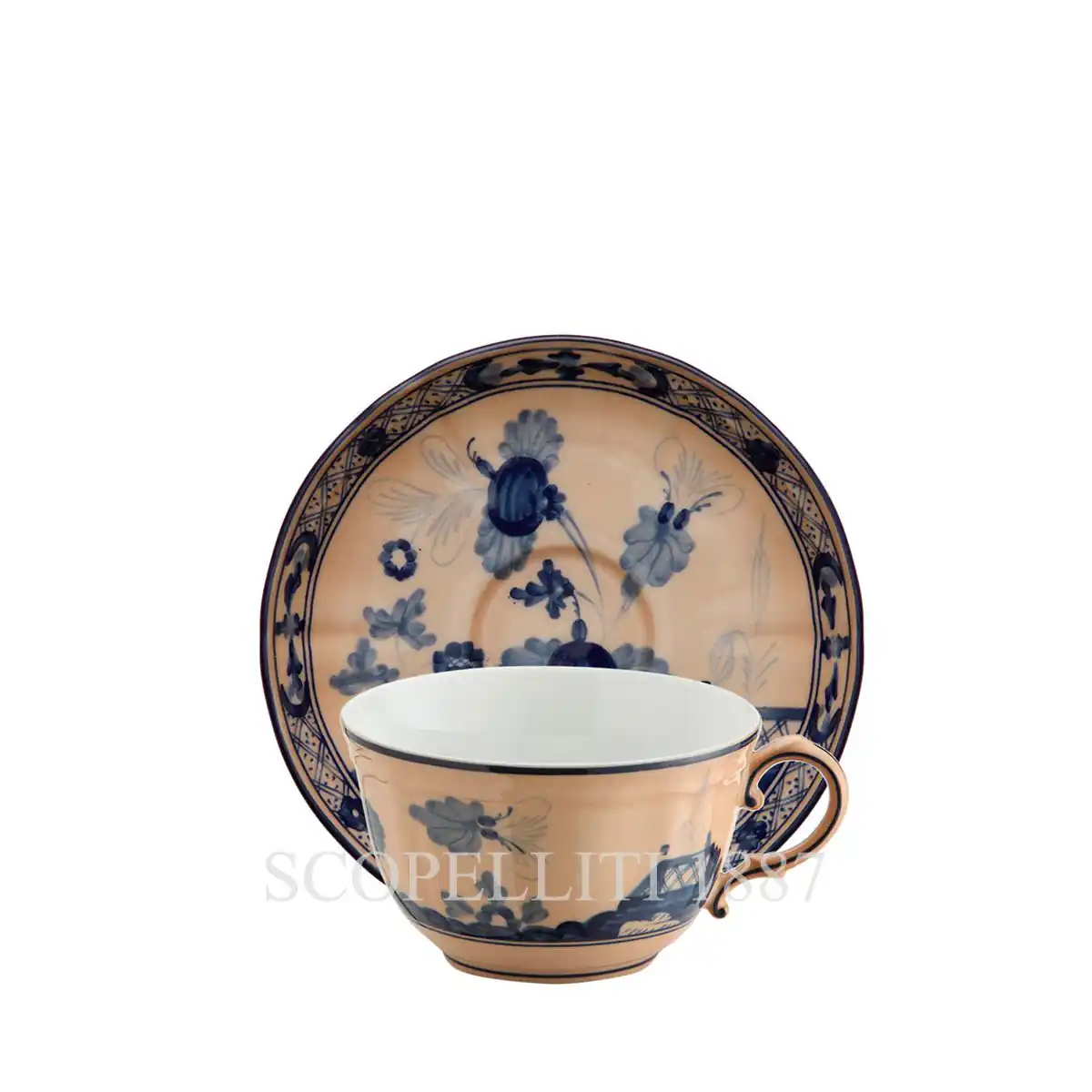 ginori 1735 tea cup and saucer oriente italiano cipria