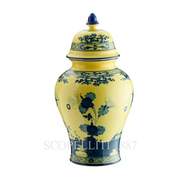 ginori 1735 potiche large vase with cover oriente italiano citrino