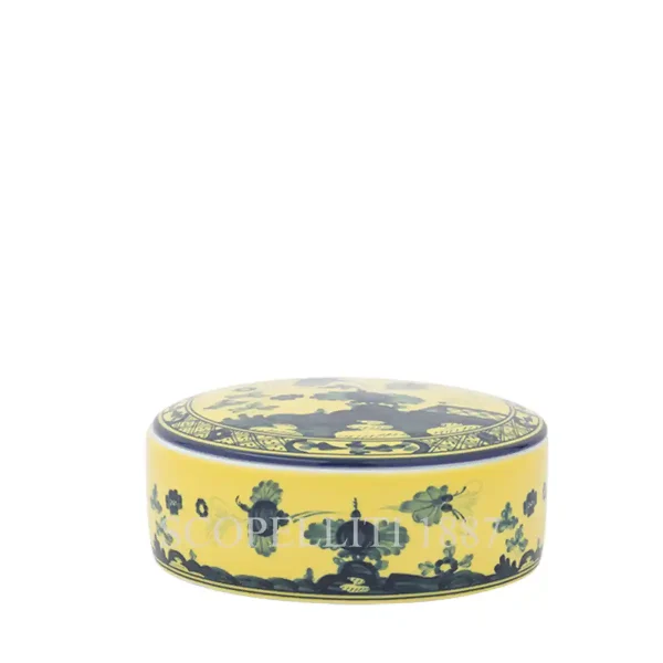 ginori 1735 round box with lid oriente italiano citrino
