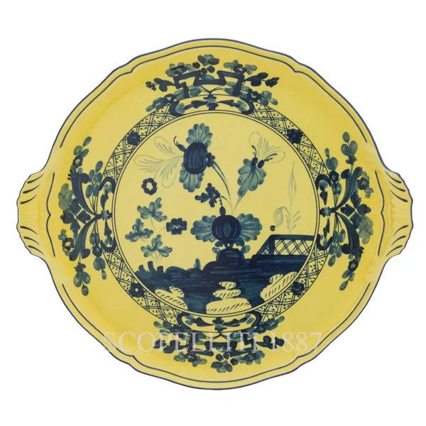 ginori 1735 round cake plate oriente italiano citrino