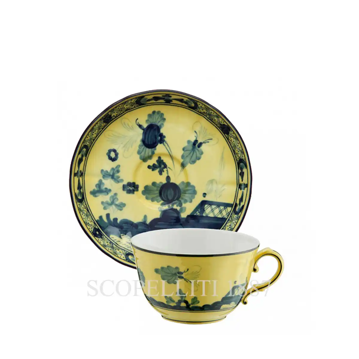 ginori 1735 tea cup and saucer oriente italiano citrino