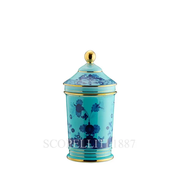 ginori 1735 pharmacy vase with lid oriente italiano iris