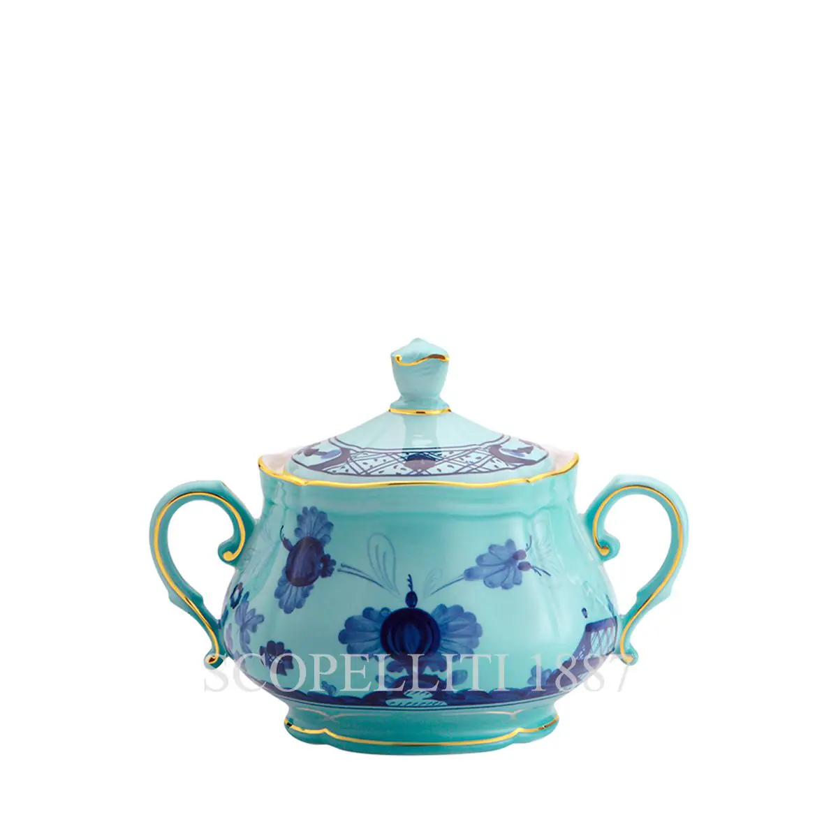ginori 1735 sugar bowl with lid oriente italiano iris