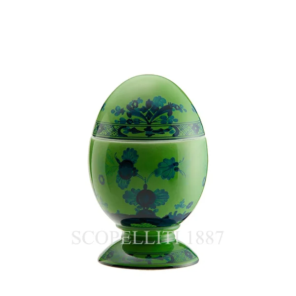 ginori 1735 large covered egg oriente italiano malachite