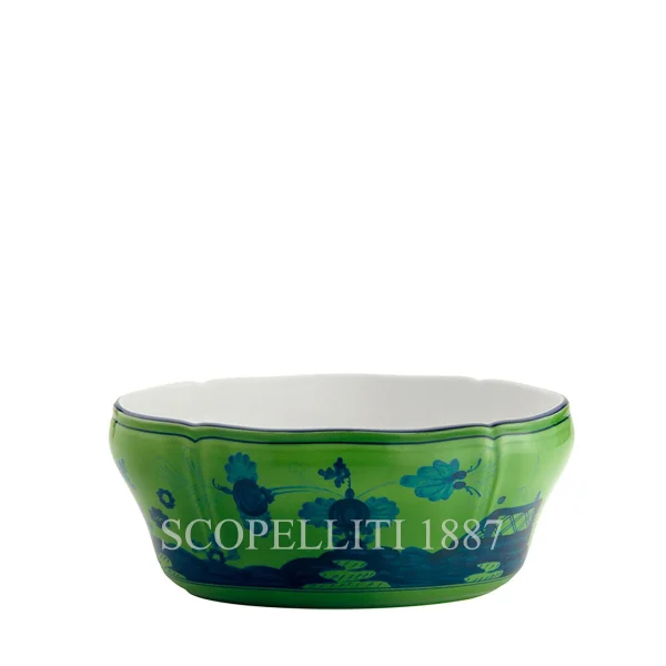 ginori 1735 oval salad bowl oriente italiano malachite