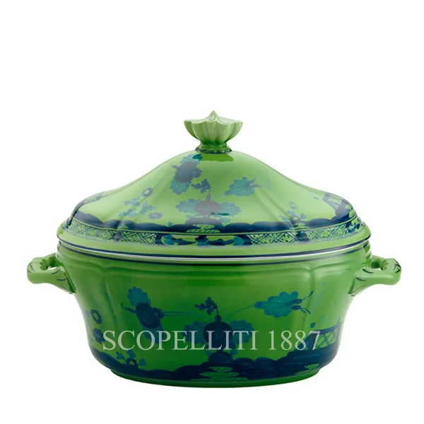 ginori 1735 tureen with cover oriente italiano malachite