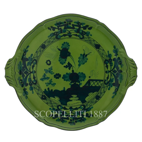 ginori 1735 round cake plate oriente italiano malachite