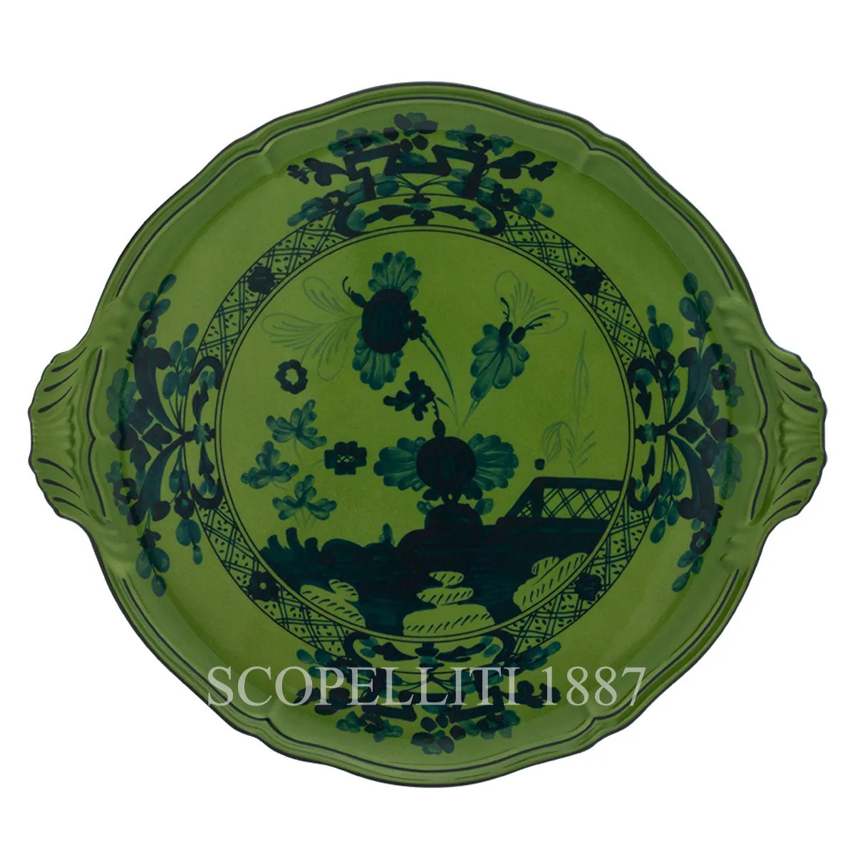 ginori 1735 round cake plate oriente italiano malachite