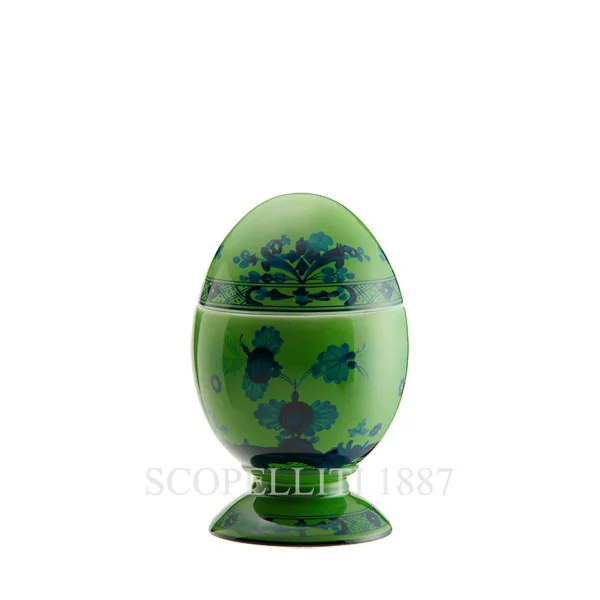 ginori 1735 small covered egg oriente italiano malachite