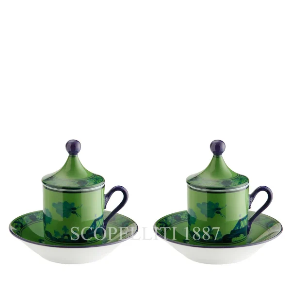 ginori 1735 téte a téte coffee set oriente italiano malachite