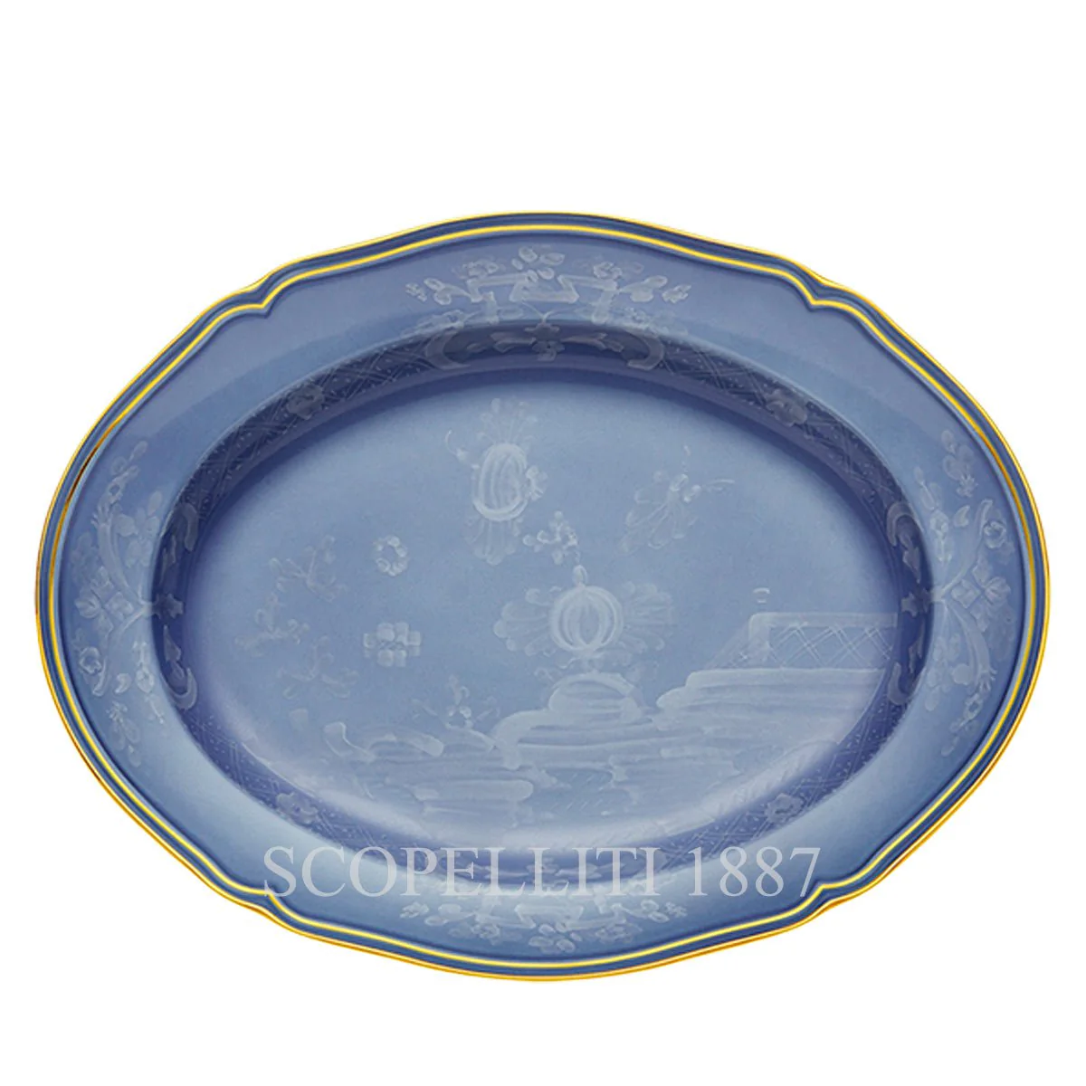 ginori 1735 oval platter large oriente italiano pervinca