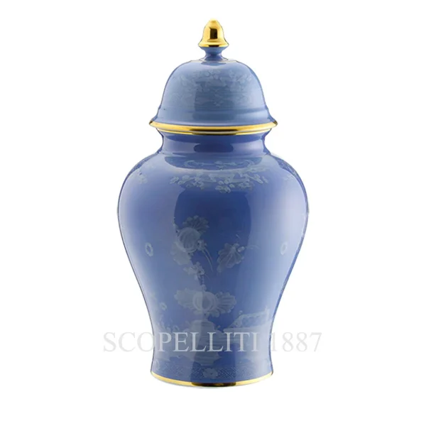 ginori 1735 potiche large vase with cover oriente italiano pervinca