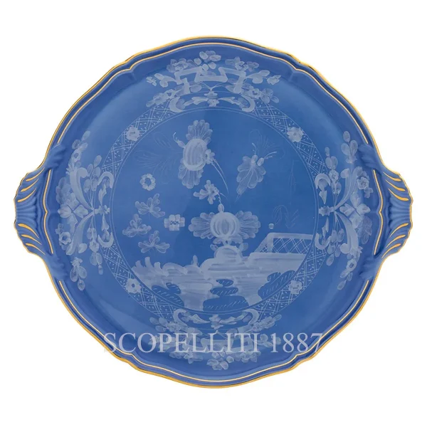 ginori 1735 round cake plate oriente italiano pervinca