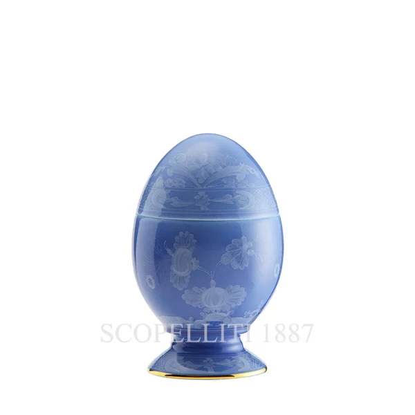ginori 1735 small covered egg oriente italiano pervinca