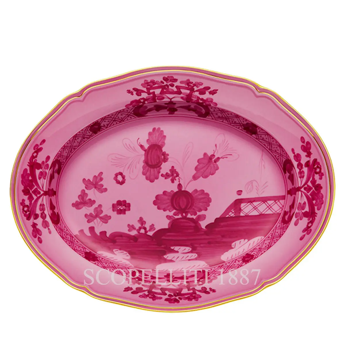 ginori 1735 oval platter large oriente italiano porpora