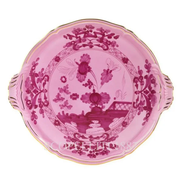 ginori 1735 round cake plate oriente italiano porpora