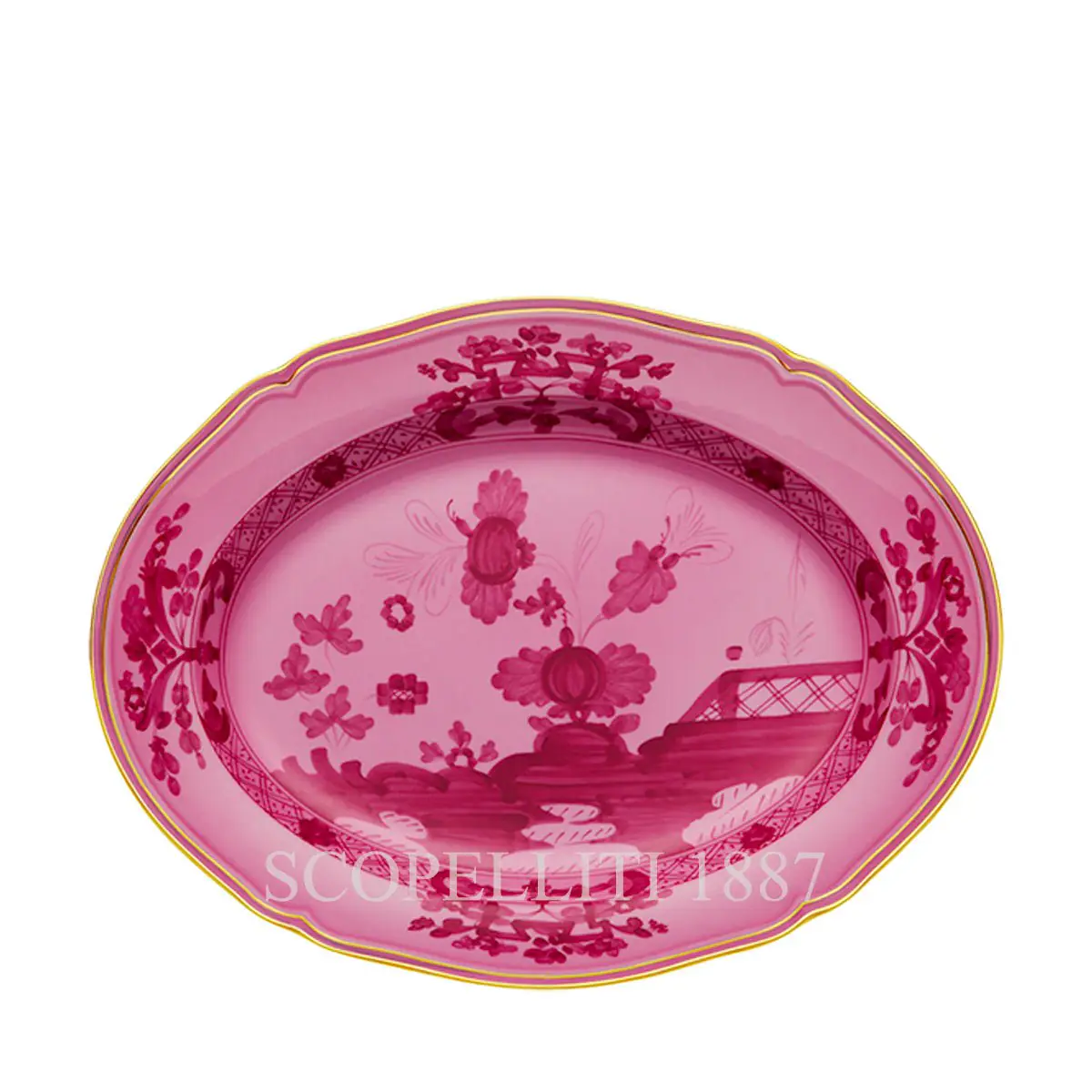 ginori 1735 oval platter small oriente italiano porpora