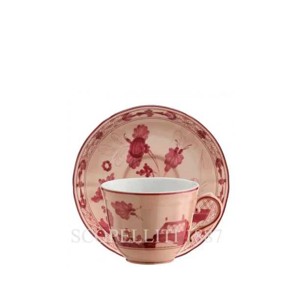 ginori 1735 coffee cup and saucer oriente italiano vermiglio