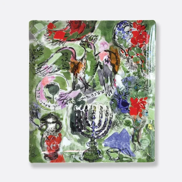 bernardaud les vitraux d’hadassah matzah plate 27 × 23 cm