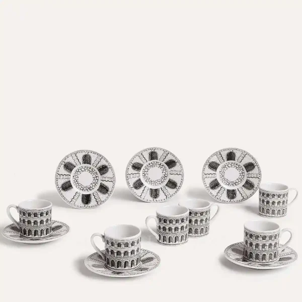 fornasetti coffee cup and saucer architettura set