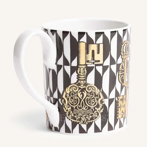 fornasetti mug chiavi oro e losanghe