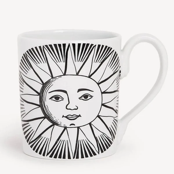 fornasetti mug sole black and white