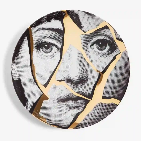 fornasetti plate tema e variazioni n.2 gold