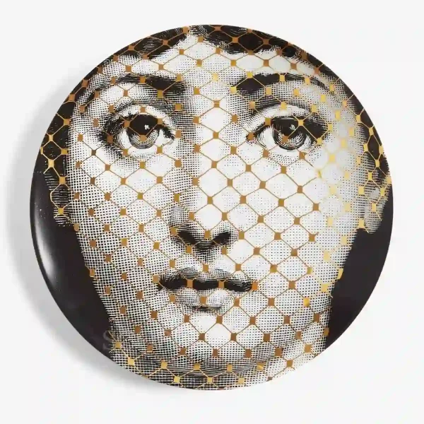 fornasetti plate tema e variazioni n.78 gold