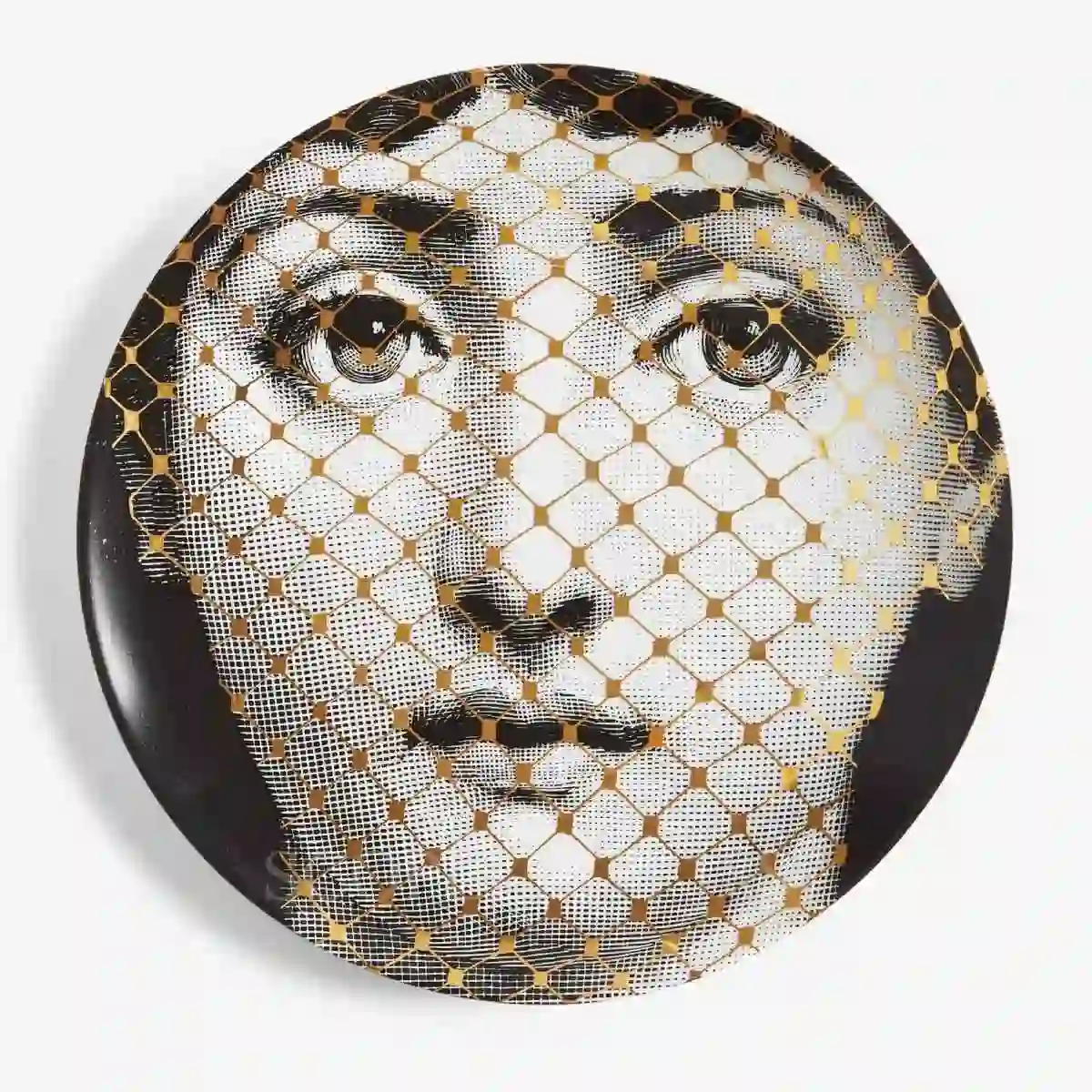 fornasetti plate tema e variazioni n.78 gold