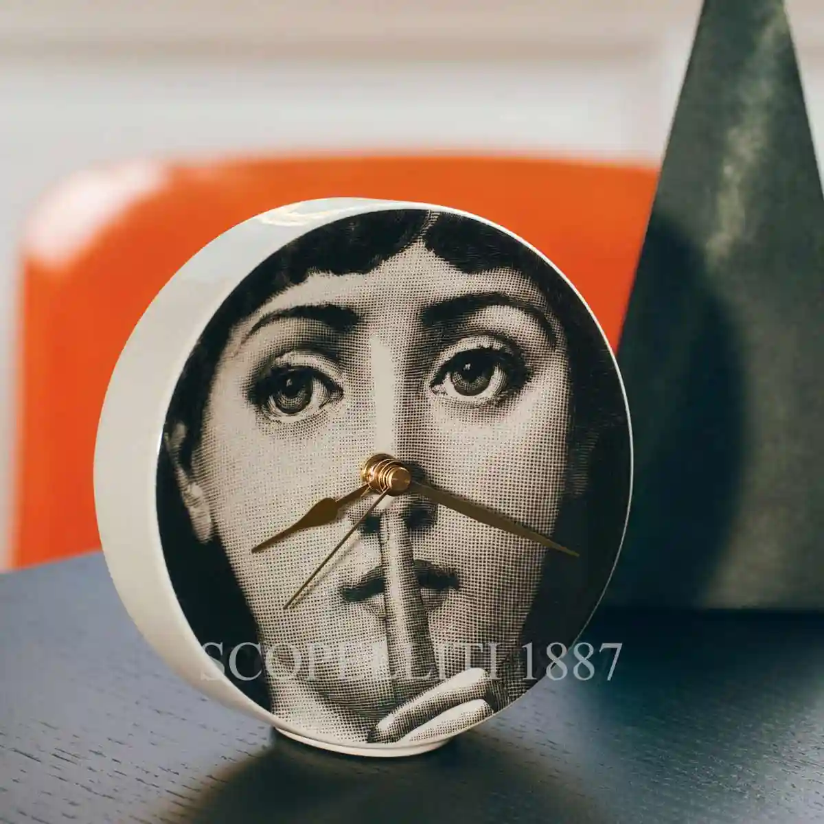 fornasetti table clock silenzio